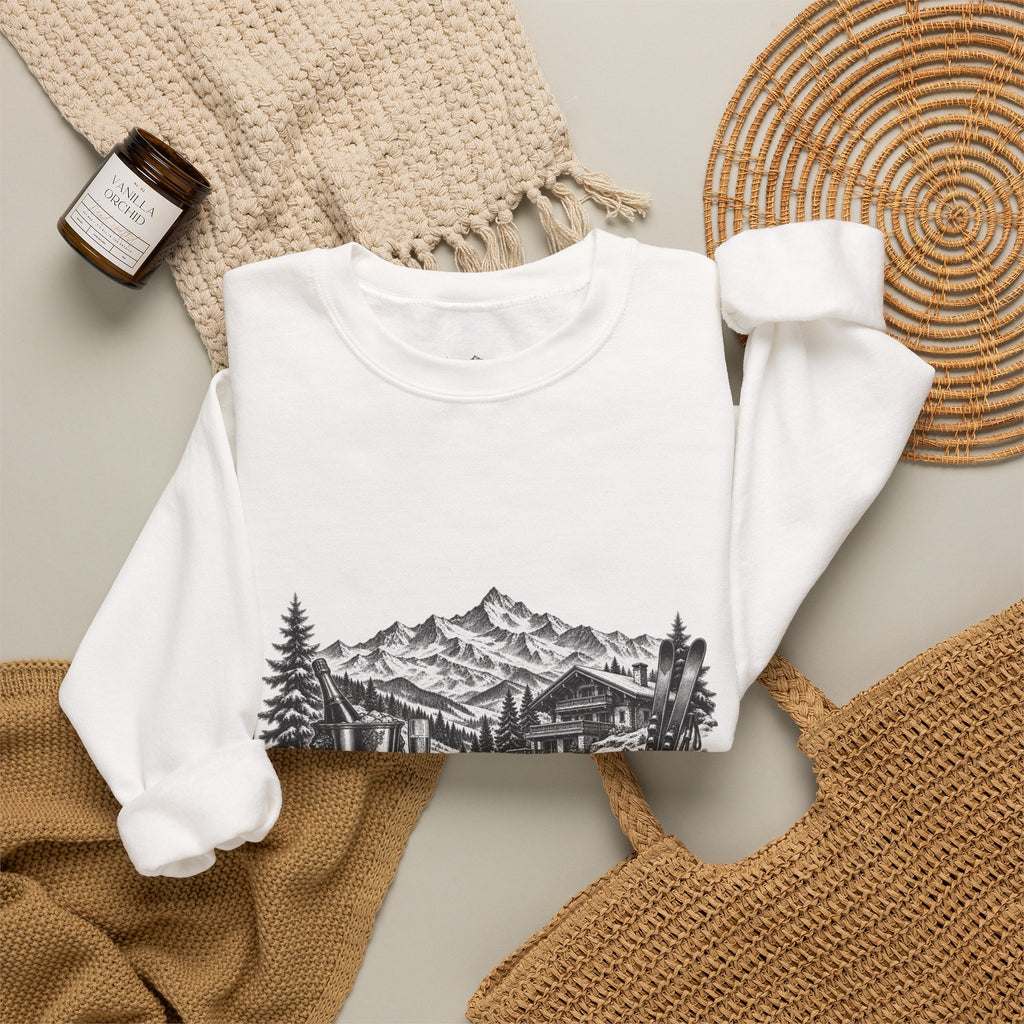 Mountain Floral Crewneck Sweatshirt — "You've met me at a very Swiss time"