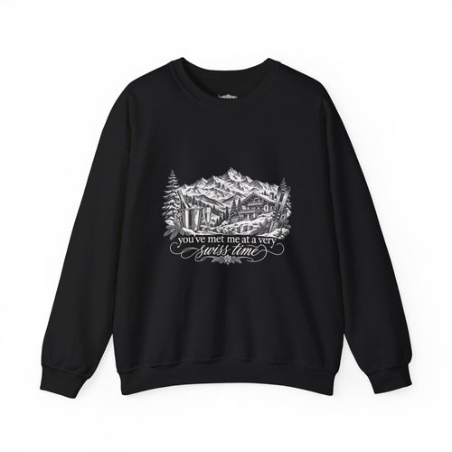 Mountain Floral Crewneck Sweatshirt — "You've met me at a very Swiss time"